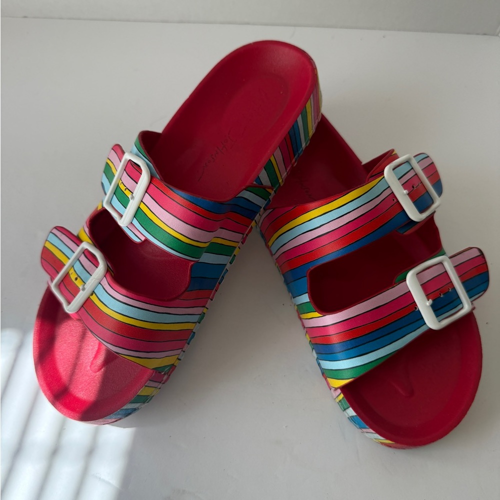 Betsey Johnson Multicolor Striped Sandals